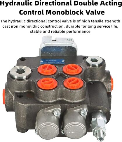 صمام أحادي الكتلة للتحكم الهيدروليكي في الاتجاه المزدوج، 2 بكرة 21GPM منافذ SAE مع عصا التحكم صمام التحكم في الاتجاه الهيدروليكي 3625 رطل لكل بوصة مربعة مناسب لوادر الجرارات الصغيرة وما إلى ذلك in Kuwait