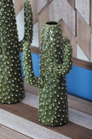 Deco 79 Eclectic Ceramic Vase, SMALL SIZE, Green in Saudi Arabia
