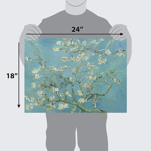 Vincent Van Gogh Almond Blossom Poster Print - 1890 - Fine Art Wall Decor (18" x 24", LAMINATED) in Saudi Arabia