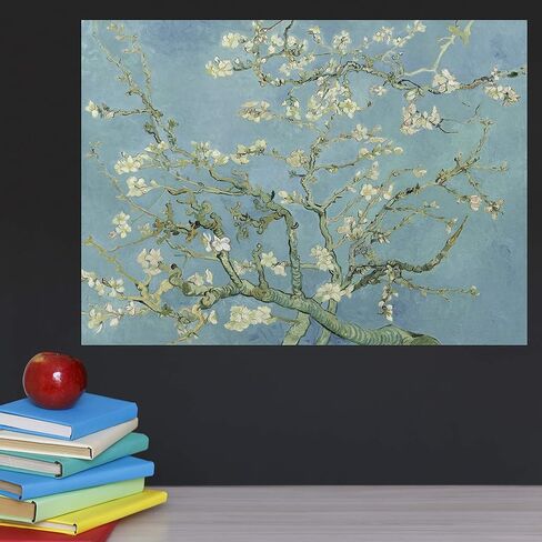 Vincent Van Gogh Almond Blossom Poster Print - 1890 - Fine Art Wall Decor (18" x 24", LAMINATED) in Saudi Arabia