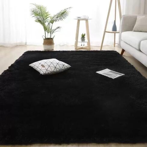 Area Rug, 8X10 feet, Light Grey, High Pile, Machine Made, Non-Slip, Polyester Fiber, Durable, Soft, Fuzzy Shaggy Rug for Bedroom, Livingroom in Saudi Arabia