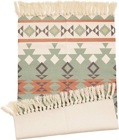 Cotton Area Rug, 2' x 3', Hand Woven Carpet Tassels Throw Rugs Door Mat Indoor Area Rugs for Bathroom, Bedroom, Living Room, Laundry Room Home Decoration in Saudi Arabia