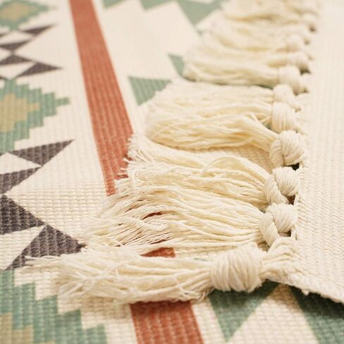 Cotton Area Rug, 2' x 3', Hand Woven Carpet Tassels Throw Rugs Door Mat Indoor Area Rugs for Bathroom, Bedroom, Living Room, Laundry Room Home Decoration in Saudi Arabia