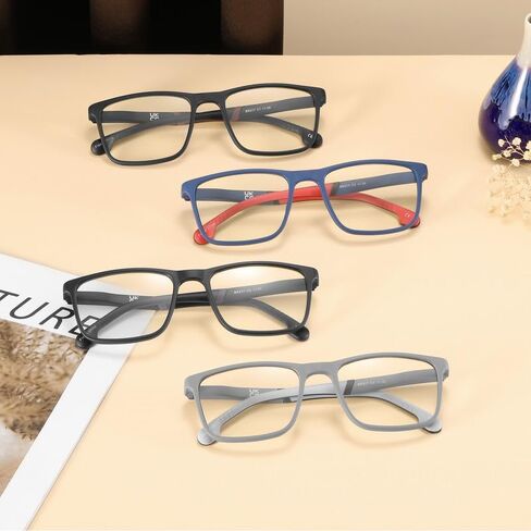 4 Pack Reading Glasses Blue Light Blocking Rectangular Frame Computer Reader for Men in Saudi Arabia
