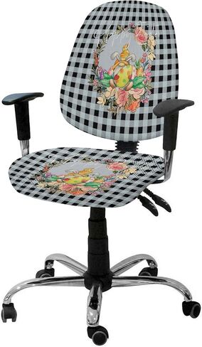 Abstract Ocean 2 Pieces Computer Office Chair Covers Set, Stretchable Desk Rotating Chair Seat Cushion Slipcover Back Covers, Decorative Protectors Cover Summer Coastal Beach Gradient Waves in Saudi Arabia