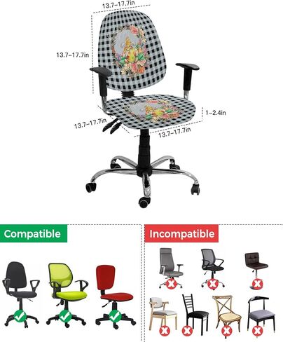 Abstract Ocean 2 Pieces Computer Office Chair Covers Set, Stretchable Desk Rotating Chair Seat Cushion Slipcover Back Covers, Decorative Protectors Cover Summer Coastal Beach Gradient Waves in Saudi Arabia