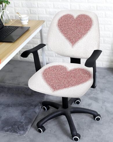 Abstract Ocean 2 Pieces Computer Office Chair Covers Set, Stretchable Desk Rotating Chair Seat Cushion Slipcover Back Covers, Decorative Protectors Cover Summer Coastal Beach Gradient Waves in Saudi Arabia