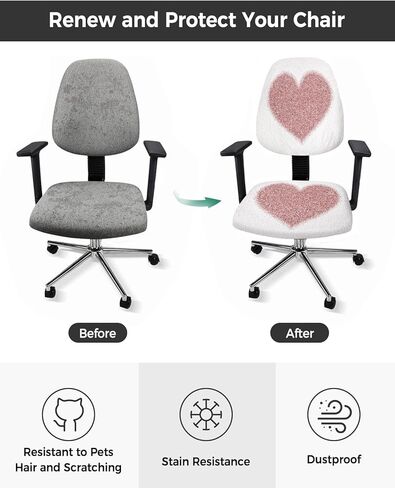 Abstract Ocean 2 Pieces Computer Office Chair Covers Set, Stretchable Desk Rotating Chair Seat Cushion Slipcover Back Covers, Decorative Protectors Cover Summer Coastal Beach Gradient Waves in Saudi Arabia