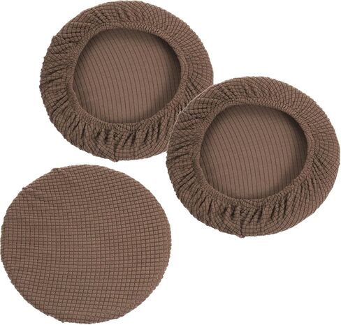 PATIKIL 11" Round Bar Stool Cover, 3 Pack Elastic Bar Stool Cover Washable Seat Cushion for Diameter 11"-16" Chair, Beige in Saudi Arabia