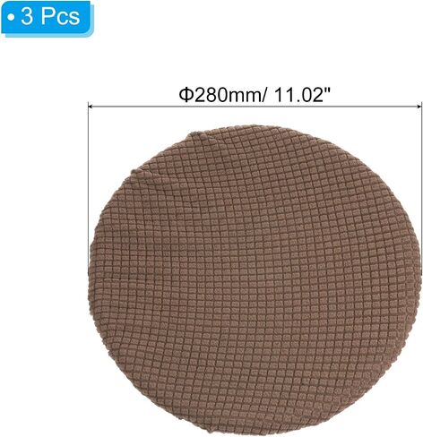 PATIKIL 11" Round Bar Stool Cover, 3 Pack Elastic Bar Stool Cover Washable Seat Cushion for Diameter 11"-16" Chair, Beige in Saudi Arabia