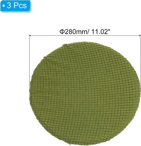PATIKIL 11" Round Bar Stool Cover, 3 Pack Elastic Bar Stool Cover Washable Seat Cushion for Diameter 11"-16" Chair, Beige in Saudi Arabia