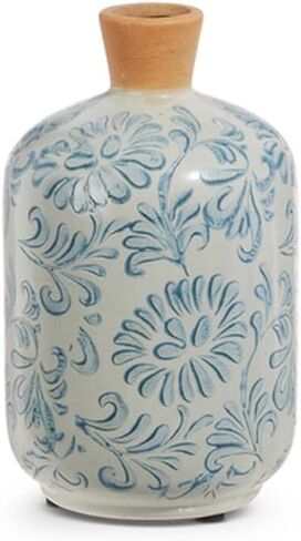 Raz Imports 2024 Green Meadows 7" Blue Floral Pattern Vase in Saudi Arabia