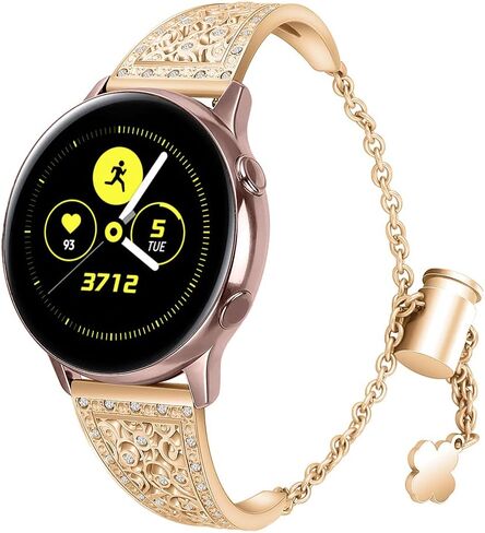 Compatible for Samsung Galaxy Watch 6/6 Classic Band for Women, 20mm Slim Bling Glitter Diamond Metal Bracelet Replacement Band for Galaxy Watch 5/5 Pro/4/4 Classic/3 41mm/Active2/Active/42mm in Saudi Arabia