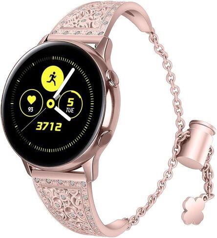 Compatible for Samsung Galaxy Watch 6/6 Classic Band for Women, 20mm Slim Bling Glitter Diamond Metal Bracelet Replacement Band for Galaxy Watch 5/5 Pro/4/4 Classic/3 41mm/Active2/Active/42mm in Saudi Arabia