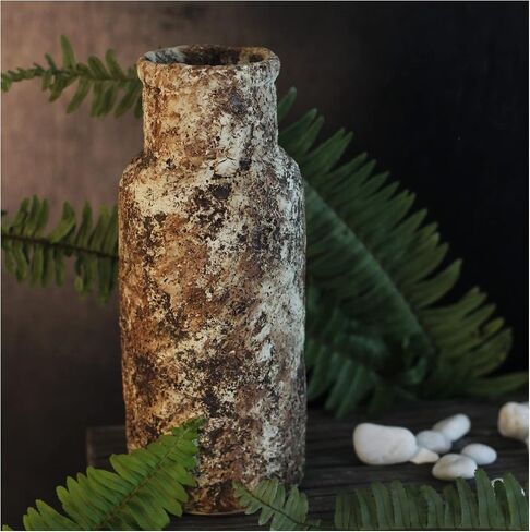 roro Handmade Rustic Brown Ceramic Milk Jug Shaped Vase - 8 Inches: A Decorative Deco and Centerpiece for Timeless Elegance in Saudi Arabia