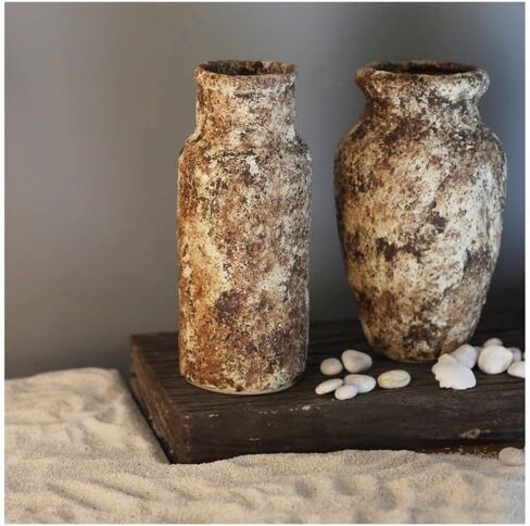 roro Handmade Rustic Brown Ceramic Milk Jug Shaped Vase - 8 Inches: A Decorative Deco and Centerpiece for Timeless Elegance in Saudi Arabia