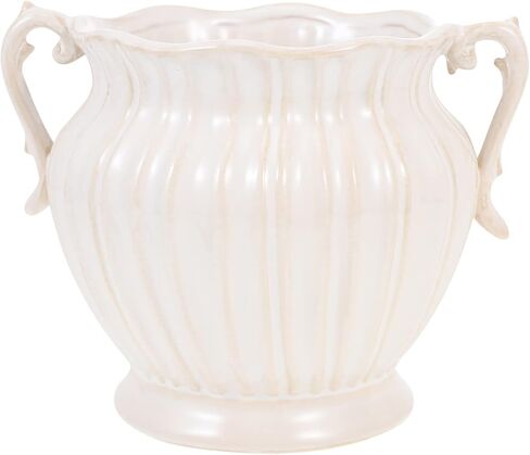 Farmhouse Ceramic Vase with Handle Rustic Jug Flower Vase Floral Arrangement Container Desktop Vase Office Wedding Home Decoration in Saudi Arabia