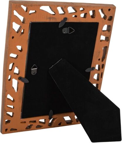 إطار صورة مقاس 5x7 من النحاس الريفي العتيق والكلاسيكي من Happy Homewares مع ديكور أوراق شجر وحبل مزدوج | عمودي أو أفقي in Kuwait