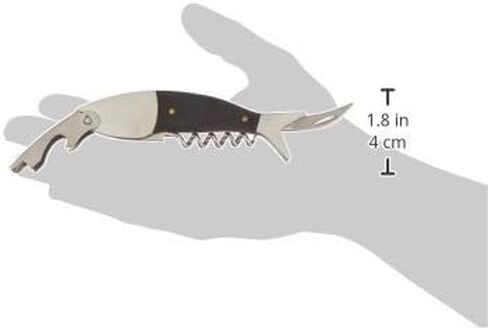 Kikkerland Dark Wood Fish Corkscrew, Black in Saudi Arabia