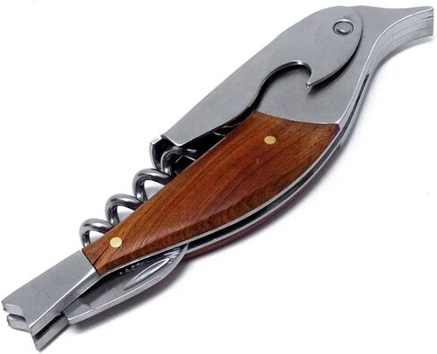 Kikkerland Dark Wood Fish Corkscrew, Black in Saudi Arabia