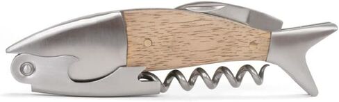 Kikkerland Dark Wood Fish Corkscrew, Black in Saudi Arabia