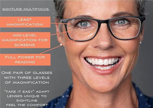 Sightline 6006 Multifocus Progressive Multifocus Reading Glasses- Medium to Large Fit in Saudi Arabia