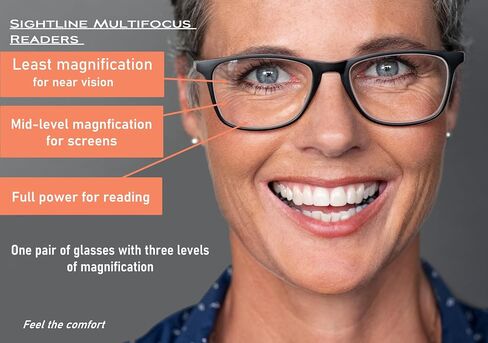 Sightline 6006 Multifocus Progressive Multifocus Reading Glasses- Medium to Large Fit in Saudi Arabia