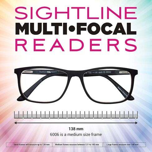 Sightline 6006 Multifocus Progressive Multifocus Reading Glasses- Medium to Large Fit in Saudi Arabia