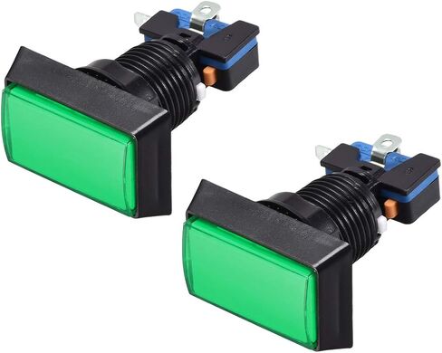 uxcell Game Push Button 49x33 Rectangle 12V LED Illuminated Push Button Switch with Micro Switch for Arcade Video Games White 2pcs in Saudi Arabia