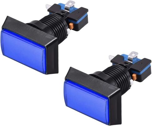 uxcell Game Push Button 49x33 Rectangle 12V LED Illuminated Push Button Switch with Micro Switch for Arcade Video Games White 2pcs in Saudi Arabia