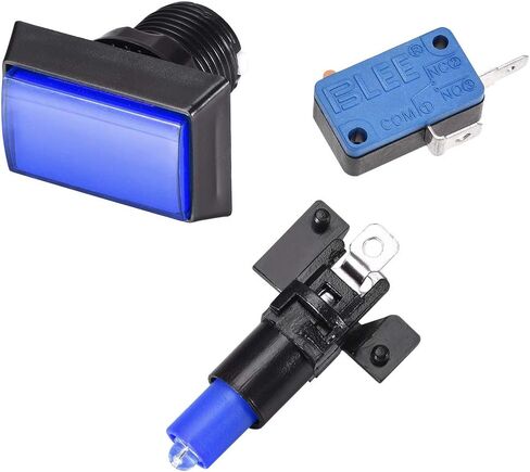 uxcell Game Push Button 49x33 Rectangle 12V LED Illuminated Push Button Switch with Micro Switch for Arcade Video Games White 2pcs in Saudi Arabia