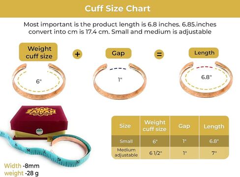 Handmade Pure Copper Bracelet for Men and Women,Adjustable Copper Jewelry with Premium Gift Box in Saudi Arabia