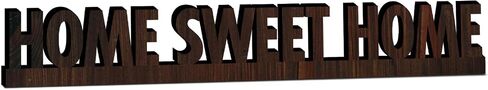Inspirational Phrase Cut Out Desk Sign - Home Sweet Home Gift for Newlyweds Family Friends, Phrase Cut Out Sign for Tabletop Room New House Shelf Decor Wooden Engraved Encourage Sign /35 in Saudi Arabia
