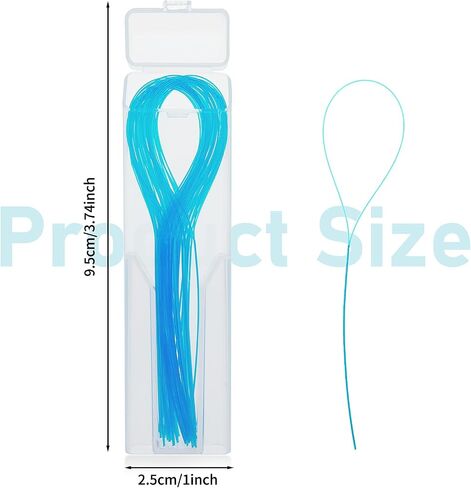 WLLHYF Dental Floss Threader, Biodegradable Threader Multifunctional Nylon Loop Design for Your Teeth Deep Clean Floss for Braces Bridges & Implants 100 Count (2 Pack) Blue in Saudi Arabia
