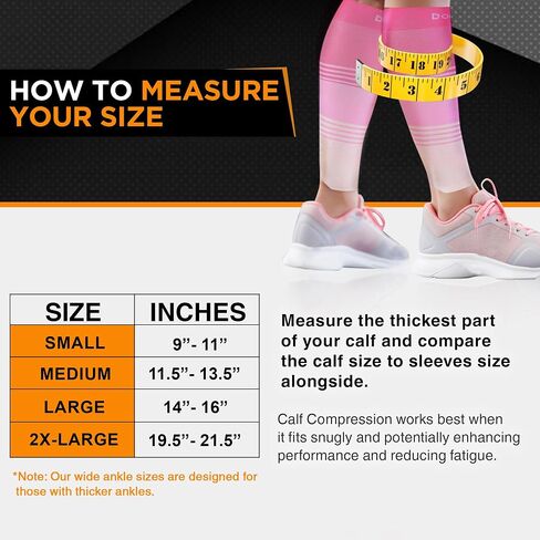 Doc Miller Compression Calf Sleeve for Men & Women, Medical Grade, 20-30mmHg Graduated Support for Running, Calf Tear, Shin Splints, Knee High, Calf Sleeves, Stripes Design, Small, 1 Pair in Saudi Arabia