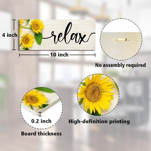 علامة الحمام عباد الشمس جدار الفن ديكور الحمام علامة ريفي خشبي مزرعة ديكور المنزل، 4.7x13.7 بوصة in Kuwait