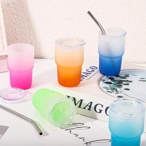 Needbrock 10 Pcs Mini Tumbler Shot Glass with Straw, 3oz Sublimation Shot Glass Tumblers Set Stainless Steel Double Wall Vacuum Insulated Shot Glasses Cups for Cocktail Coffee Whiskey Beer in Saudi Arabia