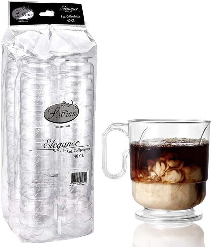Lillian Signature Collection 40 Count Elegance Coffee Mug, 8-Ounce, Clear in Saudi Arabia