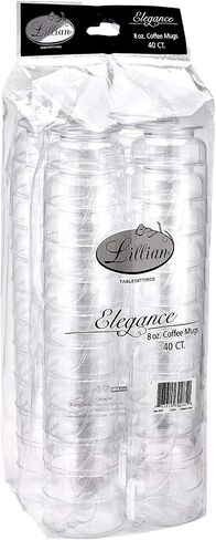 Lillian Signature Collection 40 Count Elegance Coffee Mug, 8-Ounce, Clear in Saudi Arabia