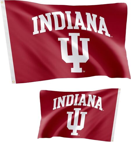 Desert Cactus Indiana University Flag Double Sided Hoosiers Bloomington Banners 100% Polyester Indoor Outdoor 3x5 feet Flags (Double Sided - Flag 2) in Saudi Arabia