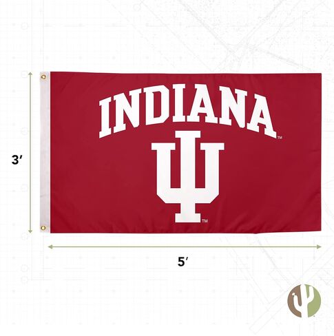 Desert Cactus Indiana University Flag Double Sided Hoosiers Bloomington Banners 100% Polyester Indoor Outdoor 3x5 feet Flags (Double Sided - Flag 2) in Saudi Arabia