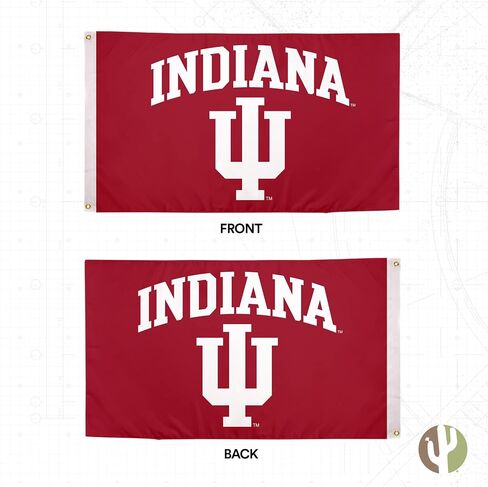 Desert Cactus Indiana University Flag Double Sided Hoosiers Bloomington Banners 100% Polyester Indoor Outdoor 3x5 feet Flags (Double Sided - Flag 2) in Saudi Arabia
