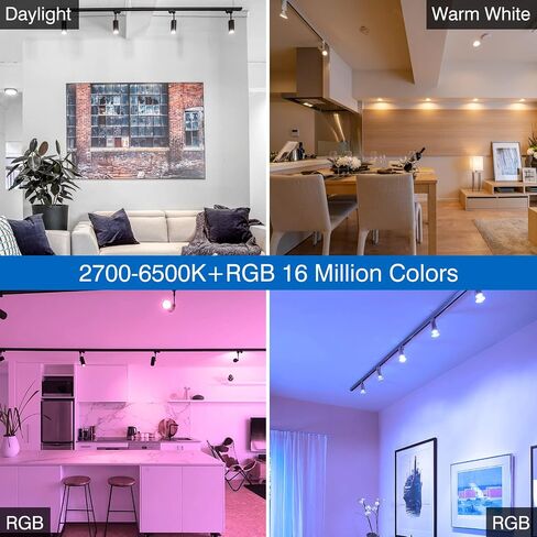 لمبة LED الذكية GU10 - 5 واط (ما يعادل 50 واط) لمبة تغيير اللون RGBCW - متوافقة مع Alexa وGoogle Assistant - 420LM - مزامنة الموسيقى متعددة الألوان GU10 LED Bulb 3 Pack in Saudi Arabia
