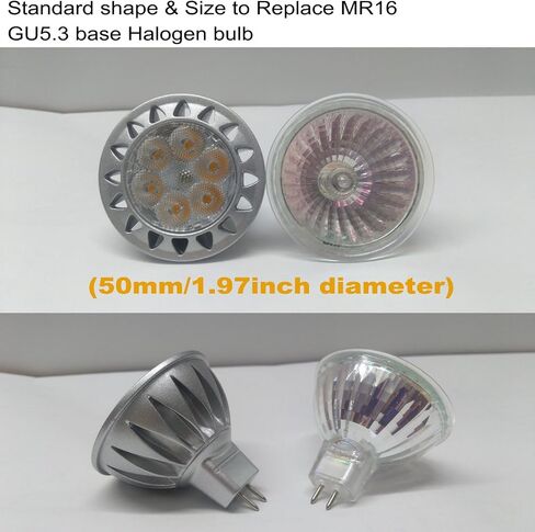 ALIDE GU10 Led Light Bulbs Dimmable AC120V,25W 35W 50W Halogen Replacement,2700K Warm White,MR16 GU10 Dimmable 2 Prong Base 5W Led Track Bulbs,450LM,38 Degrees,6Pack in Saudi Arabia