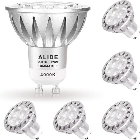 ALIDE GU10 Led Light Bulbs Dimmable AC120V,25W 35W 50W Halogen Replacement,2700K Warm White,MR16 GU10 Dimmable 2 Prong Base 5W Led Track Bulbs,450LM,38 Degrees,6Pack in Saudi Arabia