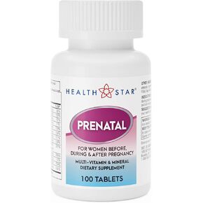 Prenatal Vitamins for Women Before, During & After Pregnancy Prenatal-Postnatal Multivitamins with Folic Acid & Minerals for Pregnancy Support| Daily Pregnancy Supplement, 100 Tablets