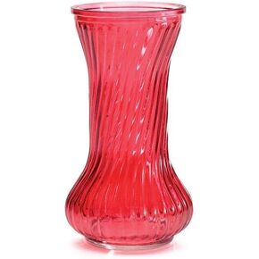 burton+BURTON burton + BURTON مزهرية عيد الحب باللون الأحمر الشفاف، ارتفاع 8.5 بوصة، ديكور سطح الطاولة، 9745771 in Kuwait