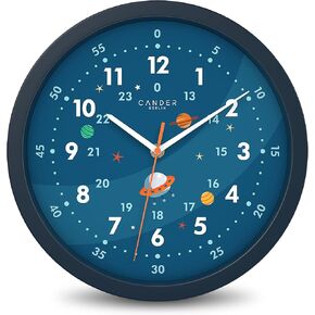 MNU 1230 A children's wall clock silent 12.0 inch astronaut analog learning clock boys girls nursery without ticking noises
