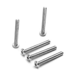 Yinpecly M5x8mm Hex Socket Head Machine Screws 304 Stainless Steel Inner Hex Socket Round Head Screw Fasteners Furniture Bolts Silver Tone 50Pcs