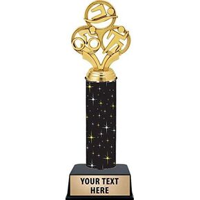 11" Triathlon Trophies - Black Midnight Triathlon Trophy Awards Prime